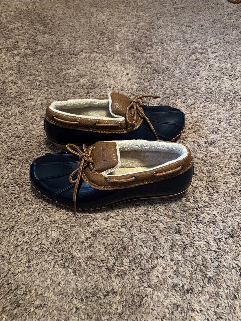 Jambu Navy and Brown Waterproof Lace-Up Duck Shoes Woodbury 7.5 - Picture 2 of 2